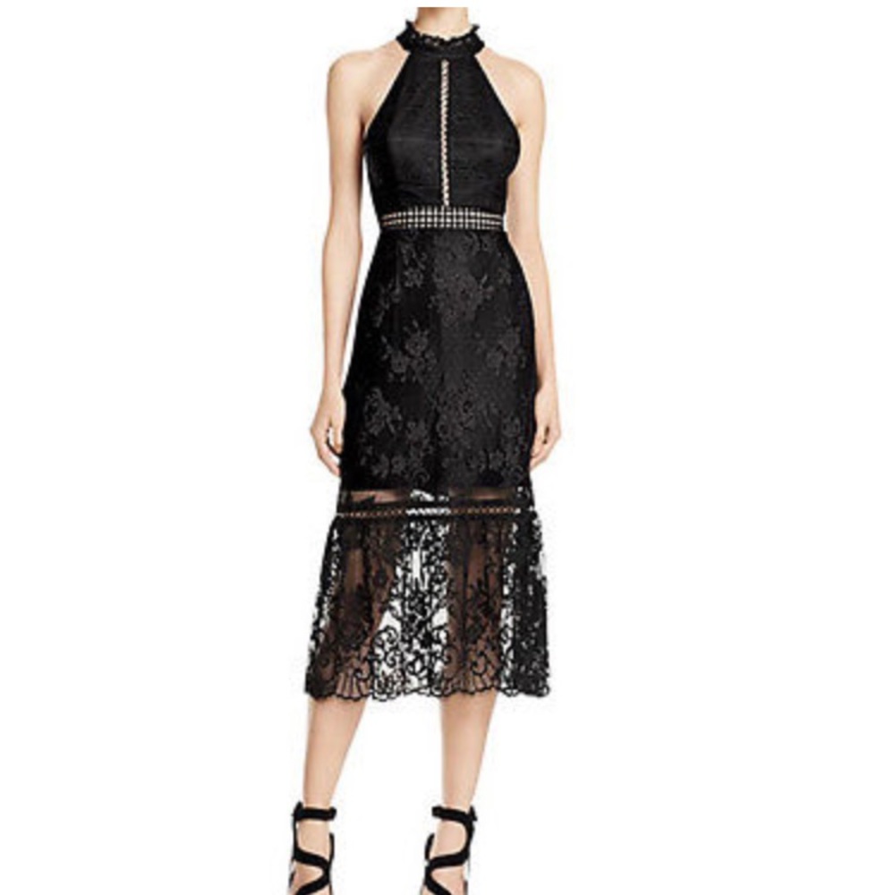 ABS by Allen Schwartz Halter Lace cocktail size 2